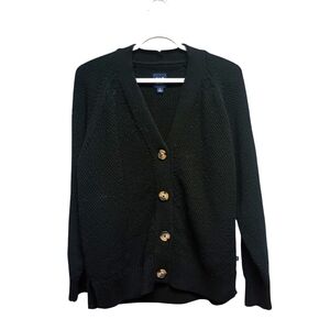 Gap Ladies Textured Cardigan Black Oversized Slouchy Size S